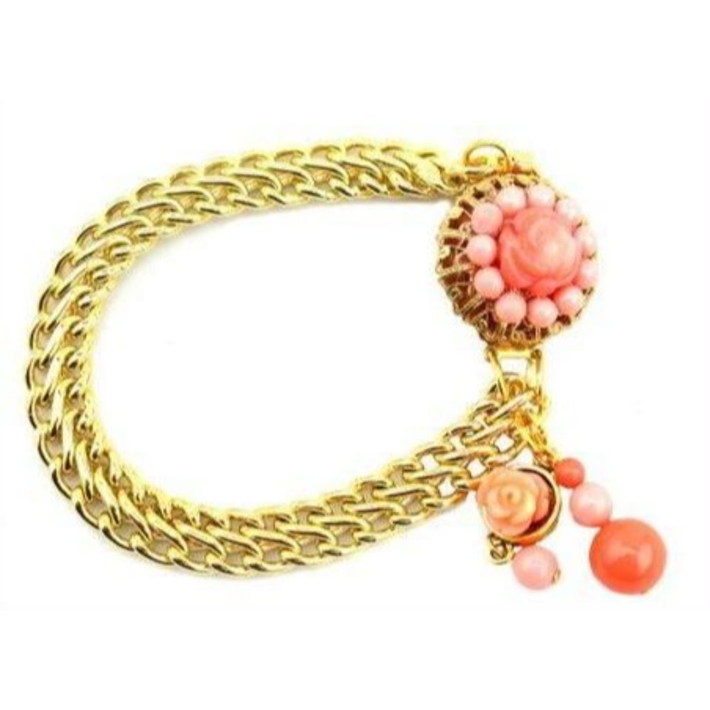 Sugar Gay Isber Jewelry Collection Swarovski Pearls Vintage Gold Chain Bracelet
